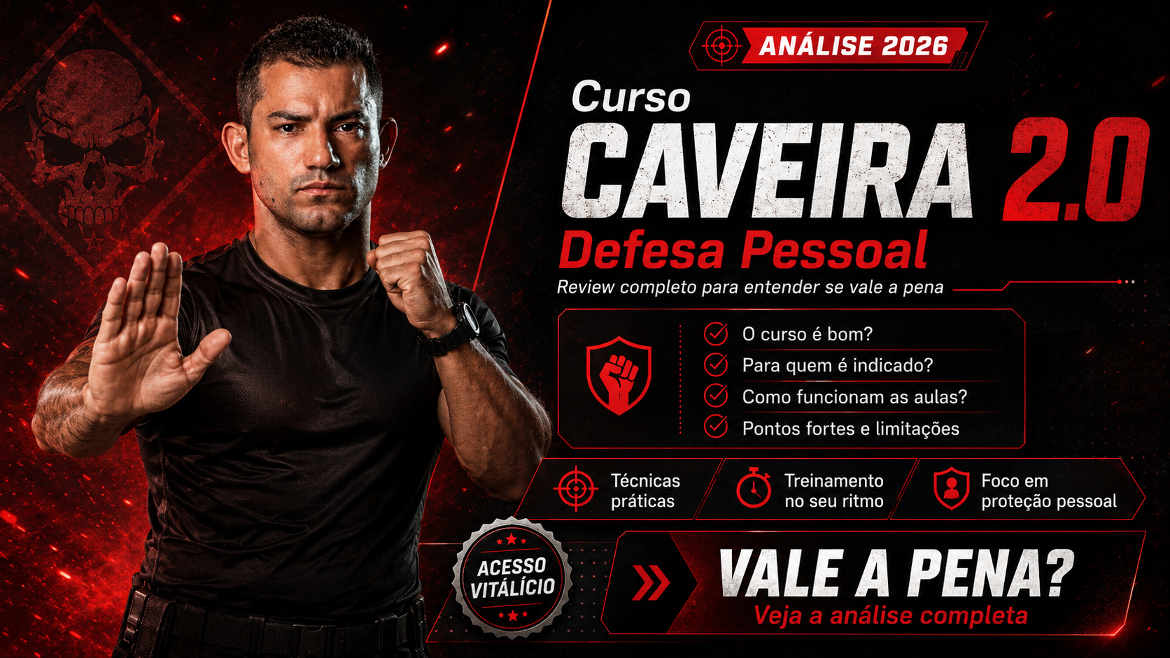 Imagem do treinamento de Wesley Gimenez usada para avaliar se Defesa Pessoal Caveira 2.0 vale a pena