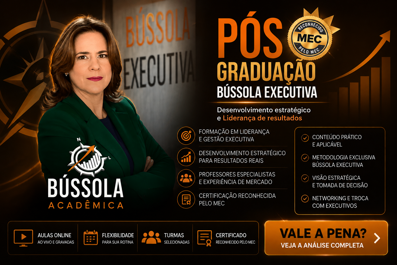 Imagem da formação analisada pelo Vale Meu Dinheiro para entender se Pós Bússola Executiva vale a pena